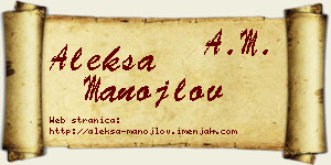 Aleksa Manojlov vizit kartica